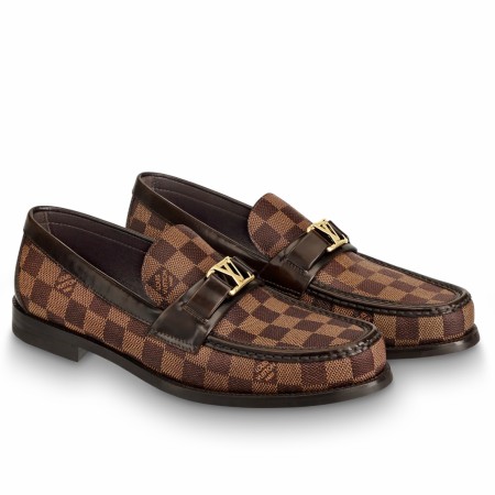 Louis Vuitton Major Loafers In Damier Ebene Canvas