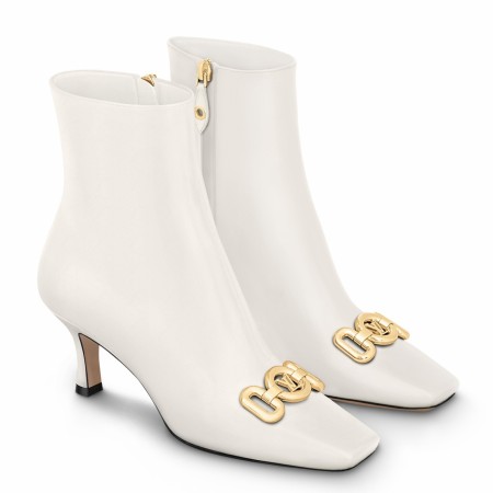 Louis Vuitton Rotary Ankle Boots In White Calfskin
