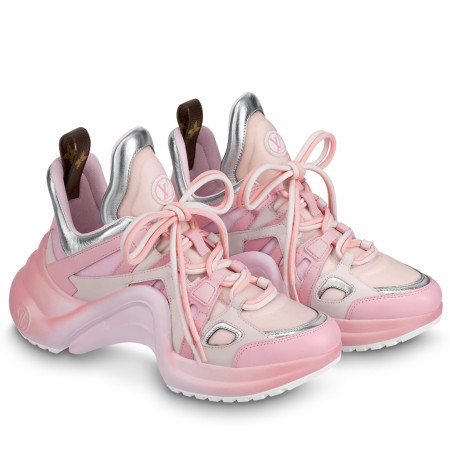 Louis Vuitton LV Archlight Sneakers in Mesh with Pink Leather