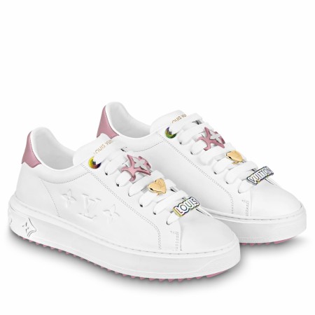 Louis Vuitton Time Out Sneakers with Pink Lace Accessories