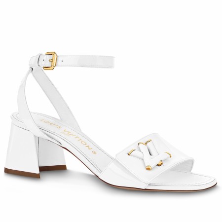 Louis Vuitton Shake Sandals 55mm In White Patent Calfskin