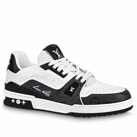 Louis Vuitton Men's LV Trainer Sneakers in Mini Monogram-embossed Leather