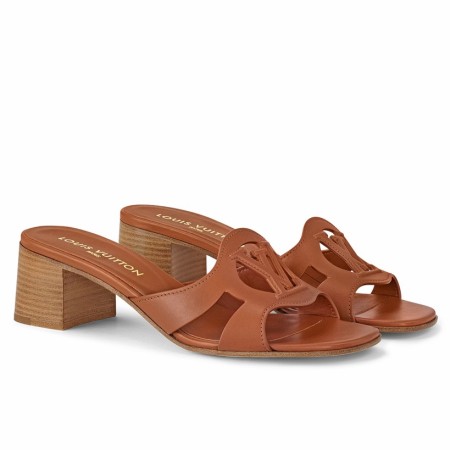 Louis Vuitton LV Isola Slides 45mm in Brown Calfskin