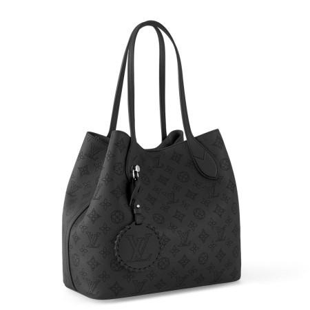 Louis Vuitton Blossom MM Bag In Black Mahina Leather M21851