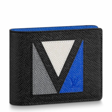 Louis Vuitton Multiple Wallet In Black Taiga Leather M30800