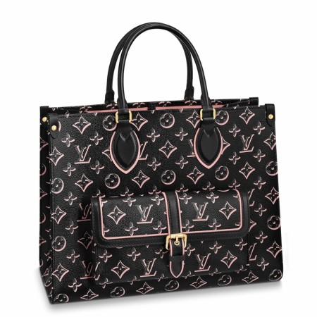 Louis Vuitton OnTheGo MM Bag In Black Monogram Canvas M46154