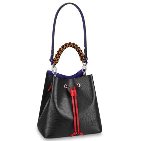 Louis Vuitton Black Epi Neonoe Bag With Braided Handle M53916