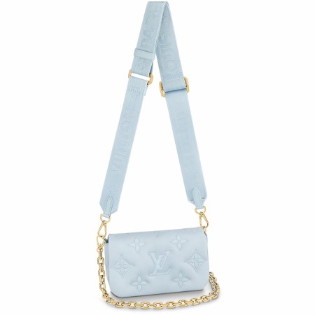 Louis Vuitton Wallet On Strap In Bubblegram Leather M81399