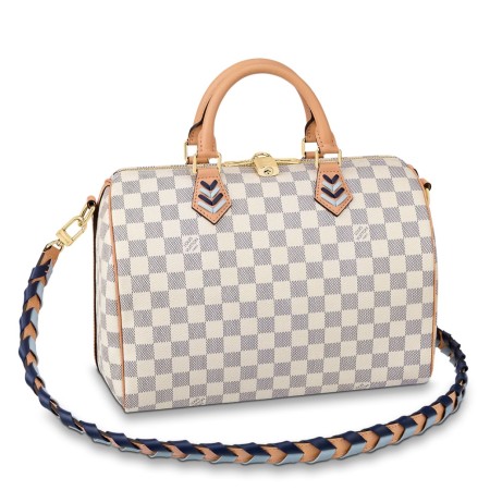 Louis Vuitton Damier Azur Speedy Bandoulière 30 With Braided Strap N50054