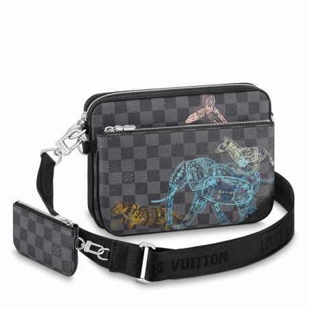 Louis Vuitton Trio Messenger Bag In Damier Graphite Canvas N58040