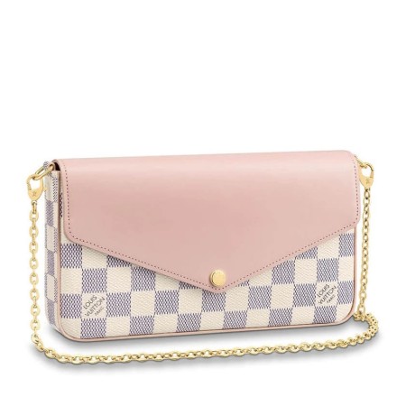 Louis Vuitton Pochette Felicie In Damier Azur Canvas N60235