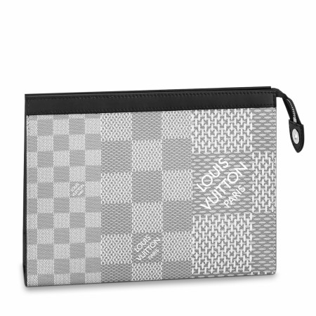 Louis Vuitton Pochette Voyage MM In Damier Graphite 3D Canvas N60443