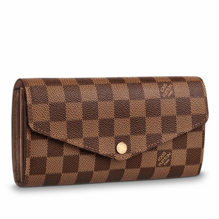 Louis Vuitton Sarah Wallet In Damier Ebene Canvas N63209