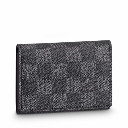 Louis Vuitton Enveloppe Carte De Visite In Damier Graphite Canvas N63338
