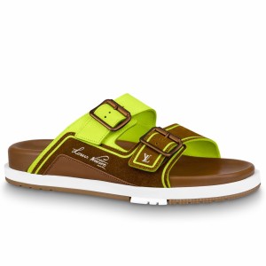 Louis Vuitton LV Trainer Mules In Brown Suede Leather