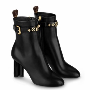 Louis Vuitton Silhouette Ankle Boots In Black Calfskin