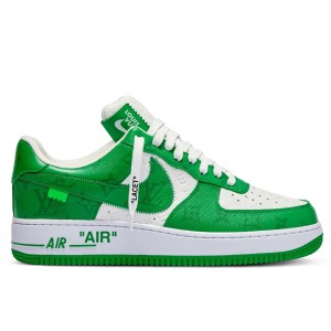 Louis Vuitton And Nike Air Force 1 Sneakers In Green/White