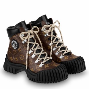 Louis Vuitton  Ruby Flat Ranger Boots In Monogram Canvas