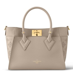 Louis Vuitton On My Side PM Bag in Galet Calfskin and Mahina Leather M20600