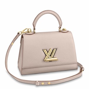 Louis Vuitton Twist One Handle PM Bag In Greige Leather M57214