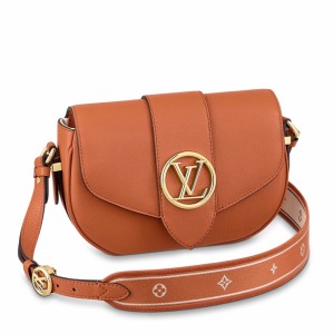 Louis Vuitton LV Pont 9 Soft MM Bag In Brown Grained Leather M58968