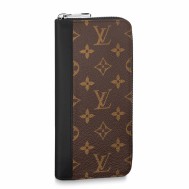 Louis Vuitton Zippy Vertical Wallet In Monogram Macassar Canvas M60109