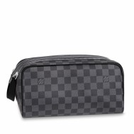 Louis Vuitton Dopp Kit Toilet Pouch In Damier Graphite Canvas N40127