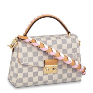 Louis Vuitton Damier Azur Croisette Bag With Braided Strap N50053