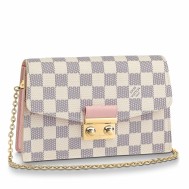 Louis Vuitton Croisette Chain Wallet In Damier Azur Canvas N60357