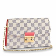 Louis Vuitton Croisette Chain Wallet In Damier Azur Canvas N60358