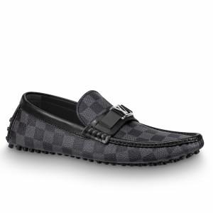 Louis Vuitton Hockenheim Moccasin In Damier Graphite Canvas