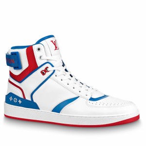 Louis Vuitton Men's Rivoli High-top Sneakers In White Leather