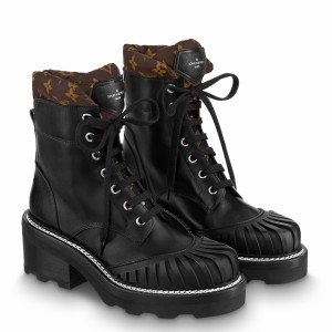 Louis Vuitton LV Beaubourg Ankle Boots In Black Leather