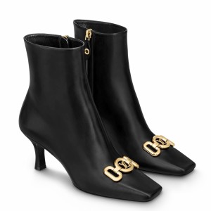 Louis Vuitton Rotary Ankle Boots In Black Calfskin