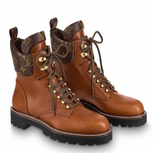 Louis Vuitton Territory Flat Ranger Boots In Brown Calfskin