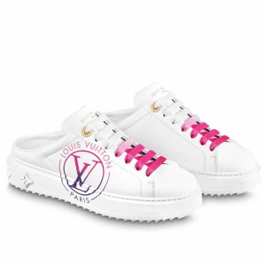 Louis Vuitton Time Out Open Back Sneakers with Fuchsia Printed 
