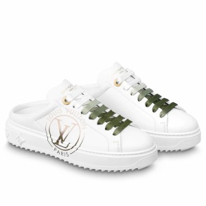 Louis Vuitton Time Out Open Back Sneakers with Green Printed 