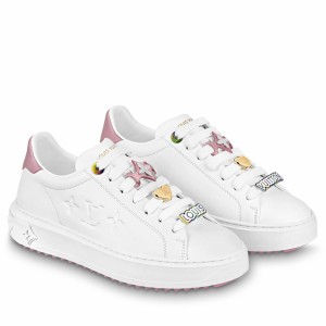 Louis Vuitton Time Out Sneakers with Pink Lace Accessories