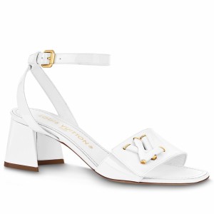 Louis Vuitton Shake Sandals 55mm In White Patent Calfskin