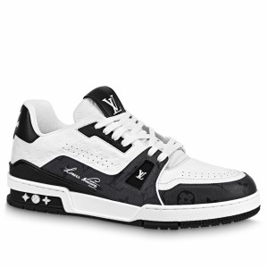 Louis Vuitton Men's LV Trainer Sneakers in Mini Monogram-embossed Leather