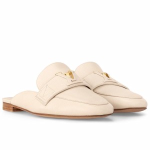 Louis Vuitton LV Capri Open Back Loafers in White Leather