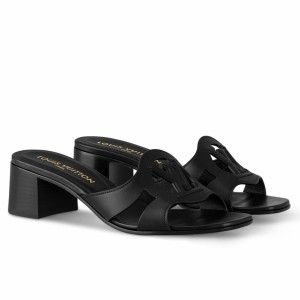 Louis Vuitton LV Isola Slides 45mm in Black Calfskin