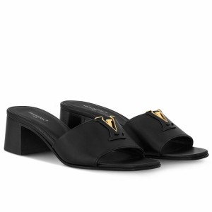 Louis Vuitton LV Capri Mules 45mm in Black Leather