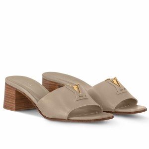 Louis Vuitton LV Capri Mules 45mm in Galet Leather