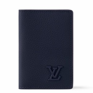 Louis Vuitton Pocket Organizer in Navy Blue LV Aerogram Leather M11489