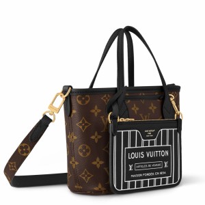 Louis Vuitton Neverfull Inside Out BB Bag in Leather and Monogram M12099