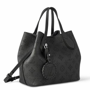 Louis Vuitton Blossom PM Bag In Black Mahina Leather M21848