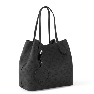 Louis Vuitton Blossom MM Bag In Black Mahina Leather M21851