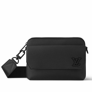 Louis Vuitton Fastline Messenger Bag in Black Calfskin M22482