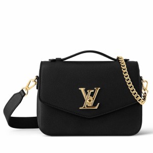 Louis Vuitton Oxford Lockme Bag in Black Leather M22735